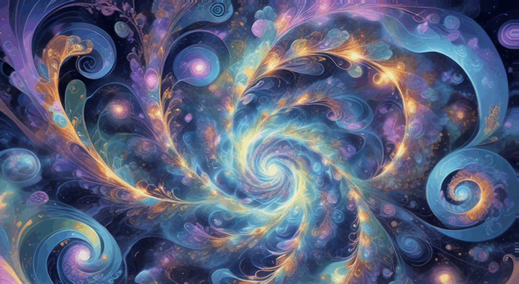 A single glowing thought blooms into a cosmic spiral in this 4K trippy screensaver for tripping